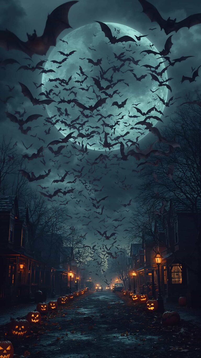bats moonlight halloween spooky wallpapers