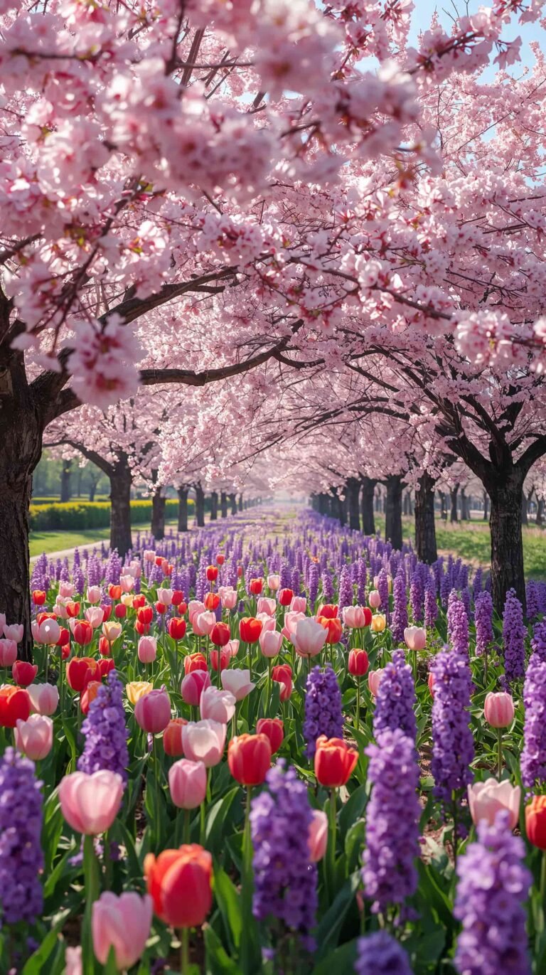 blooming trees fields spring free seasonal wallpapers