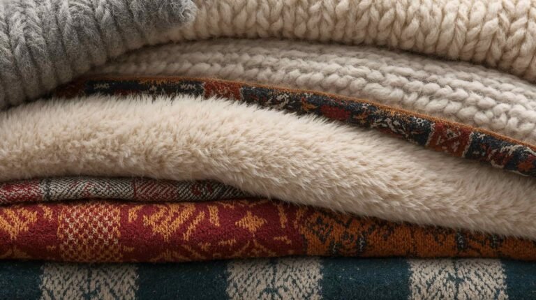 cozy winter aesthetic wallpapers for desktop blankets stack