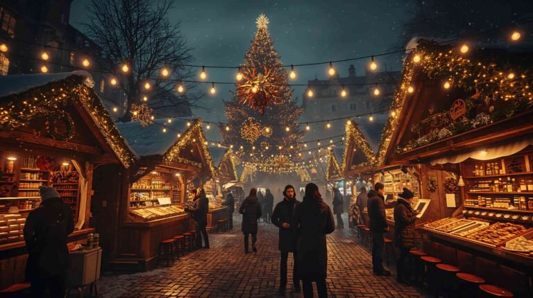 cozy winter aesthetic wallpapers for desktop christmas market