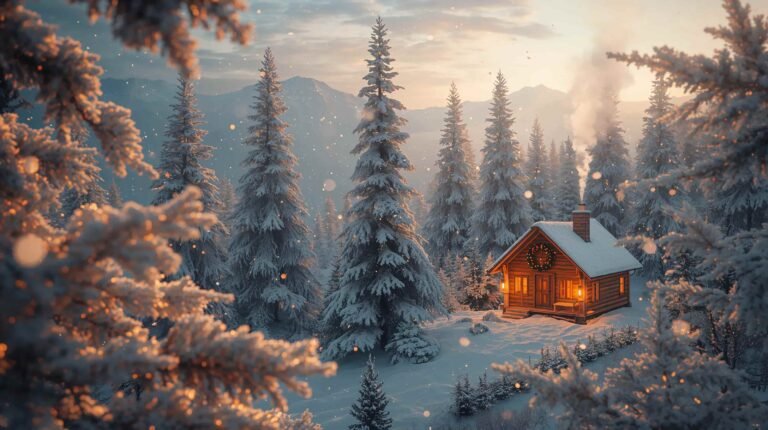 cozy winter aesthetic wallpapers for desktop snowy cabin