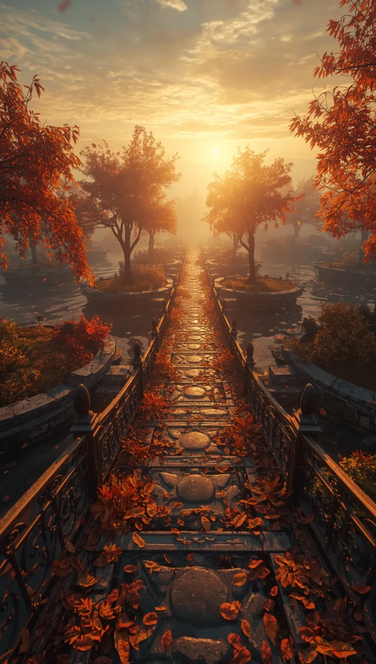 cute autumn wallpapers for iphone forest path with sunset