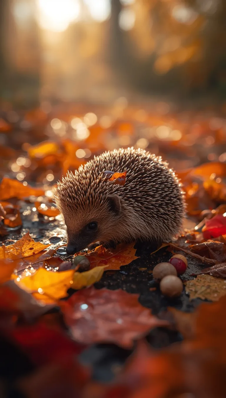 cute autumn wallpapers for iphone hedgehog preparing for winter