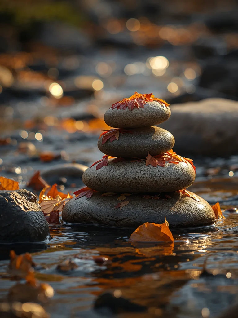 ipad autumn stones rainy stream free seasonal wallpapers