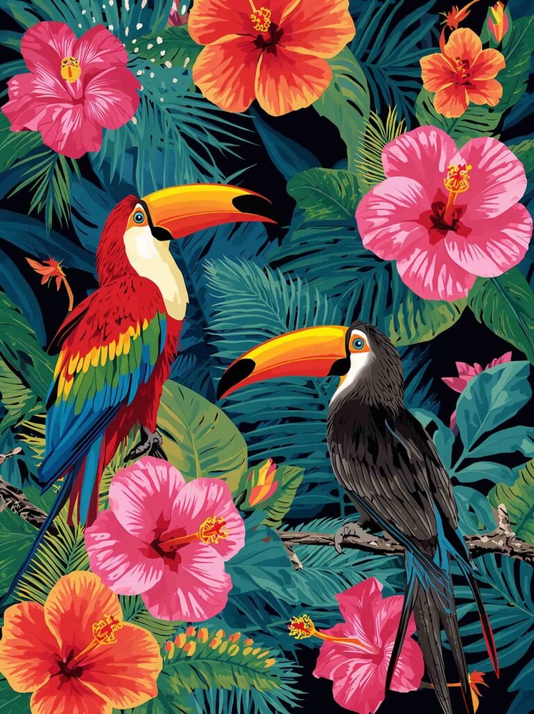 ipad exotic birds flowers summer free seasonal wallpapers