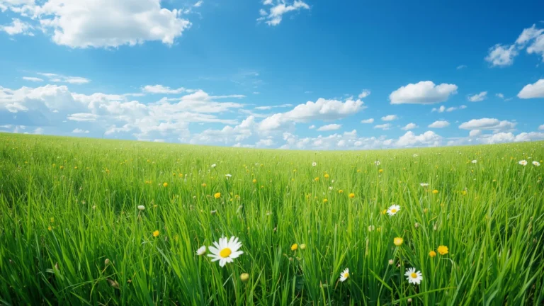 laptop panorama meadow blue sky spring free seasonal wallpapers