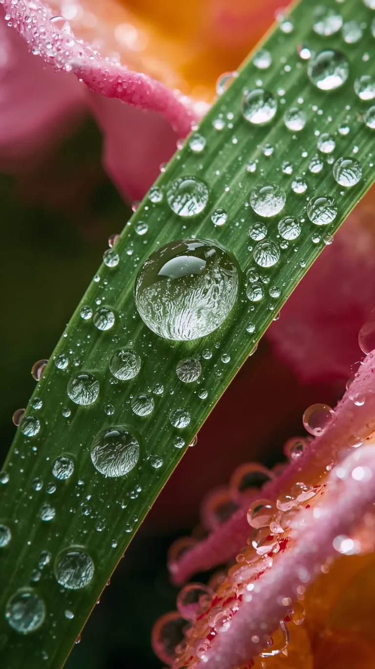 raindrops dew leaves spring free seasonal wallpapers