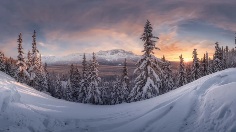sunset snowy mountain range free seasonal wallpapers