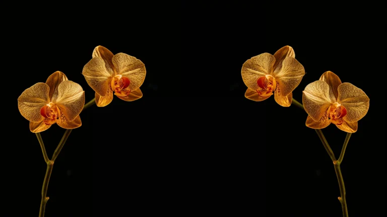 black-floral-wallpapers-golden-orchid-silhouette-laptop