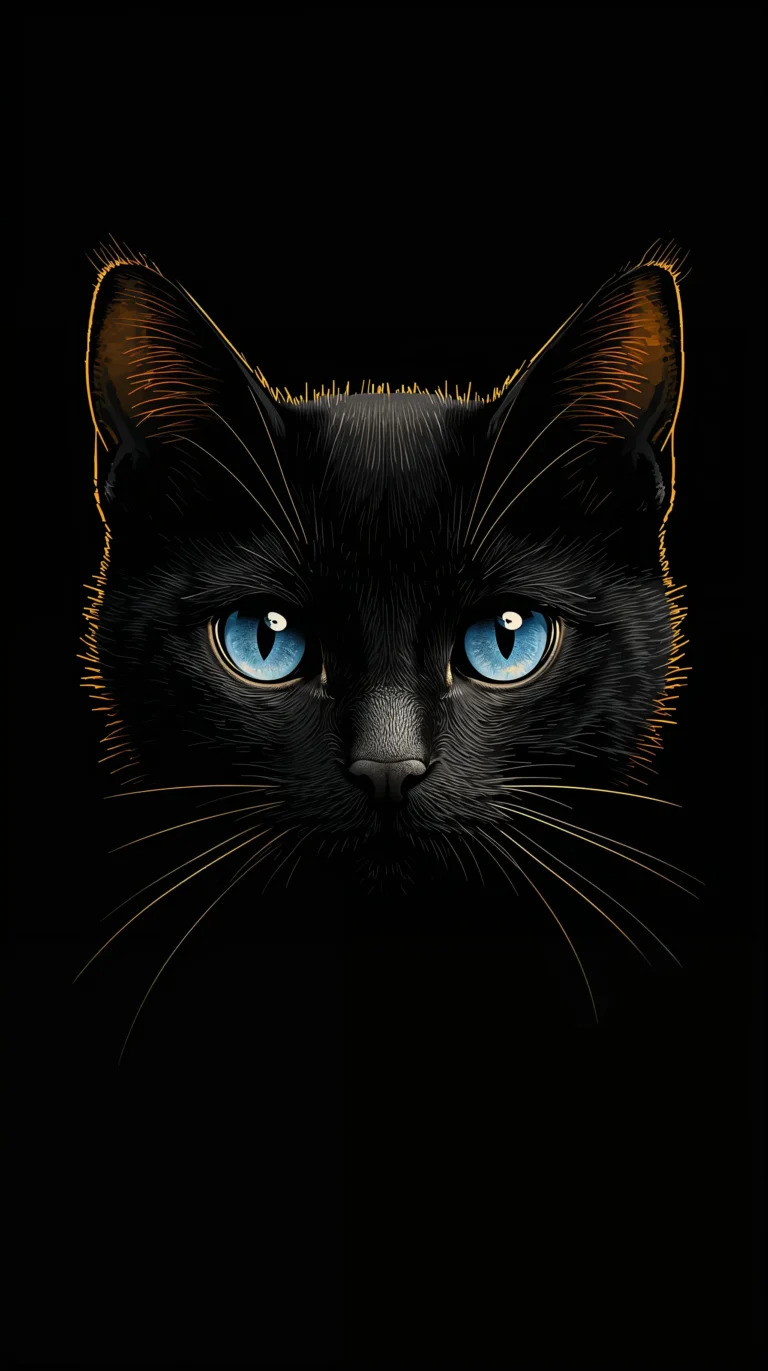 blue eyes cat cute black wallpapers iphone