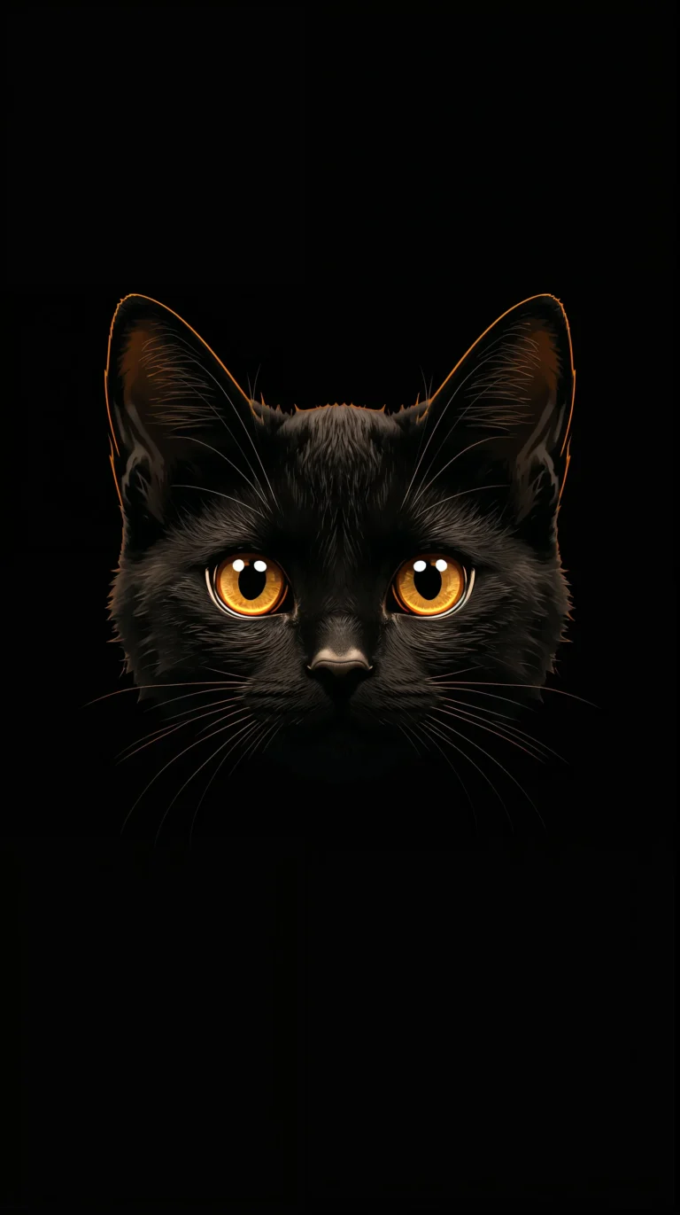 brown eyes cat cute black wallpapers iphone