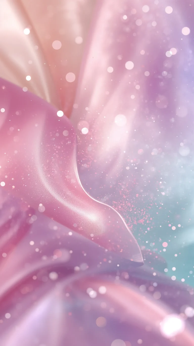 cute pastel wallpapers with silk-like ribbons swirling through a pastel galaxy in cream, pink, and lavender tones phone