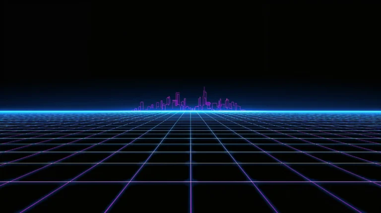 futuristic black tech wallpapers for laptop neon grid city