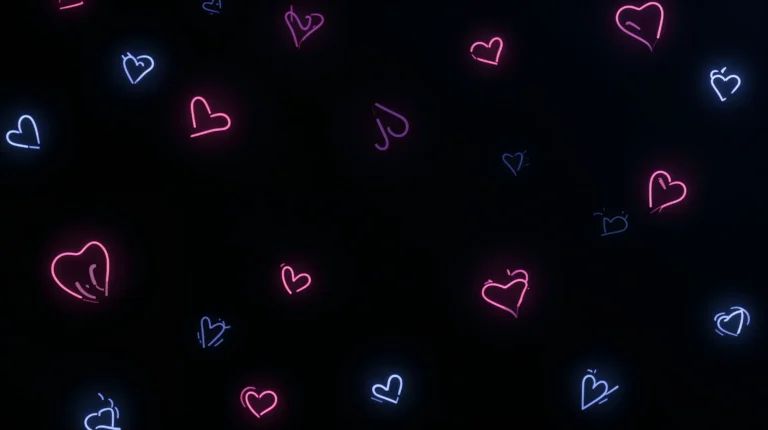 neon hearts cute black wallpapers laptop