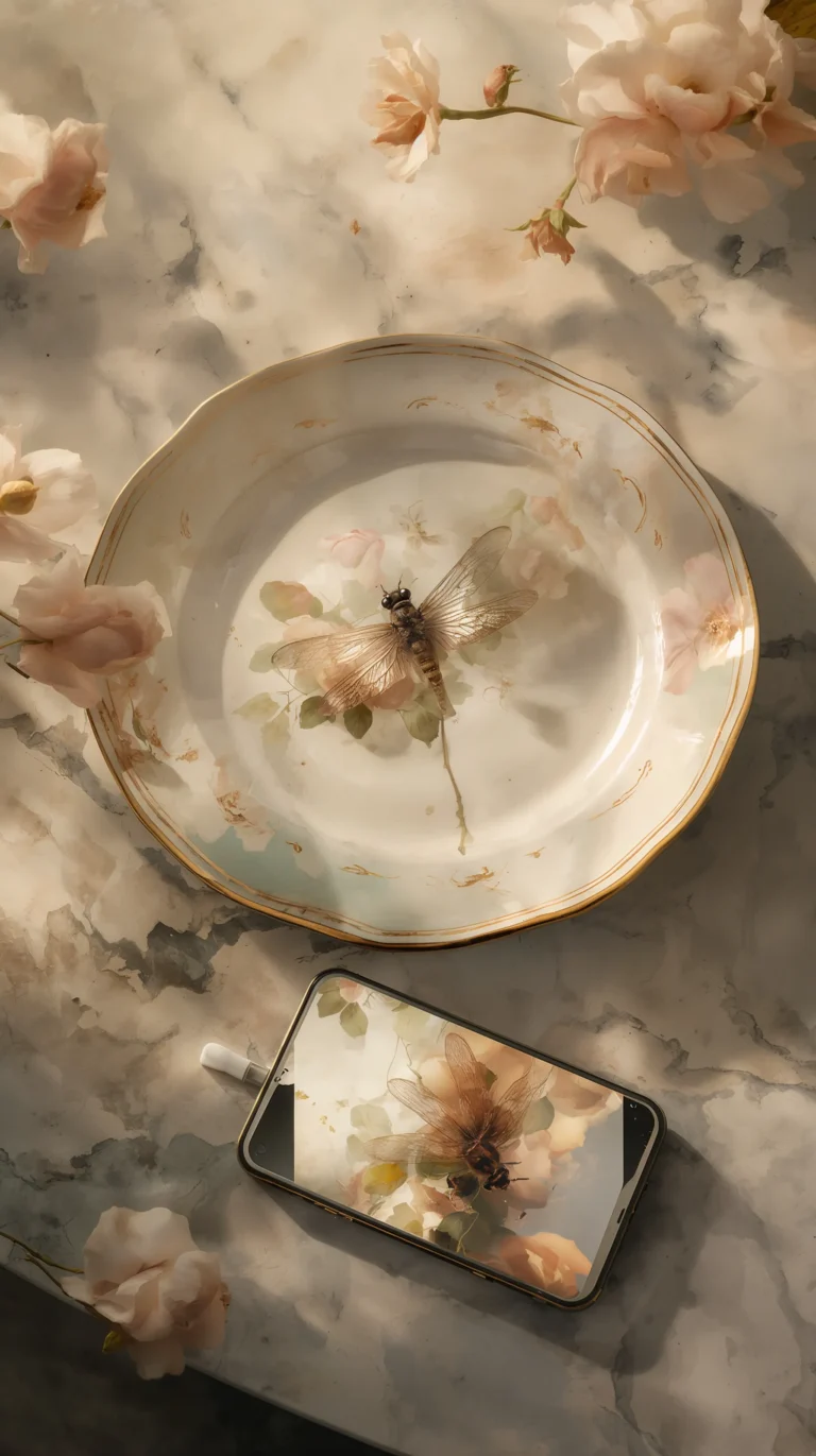 vintage-art-wallpapers-butterfly-on-smartphone