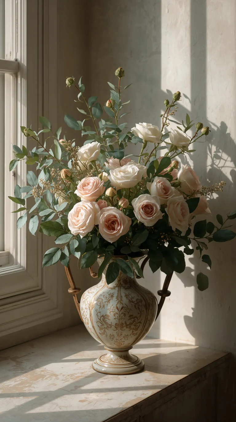 vintage floral wallpapers for phone antique vase bouquet