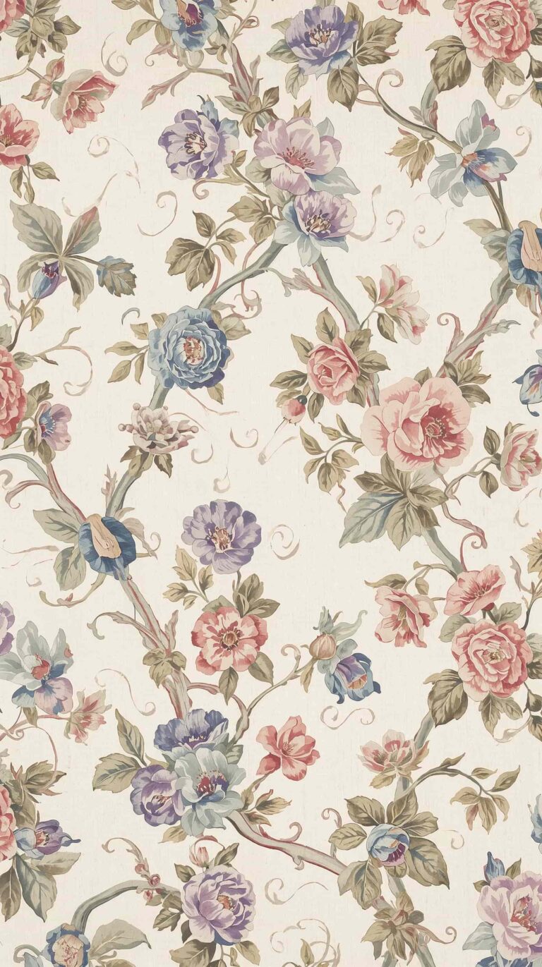 vintage floral wallpapers for phone parisian vine blossoms