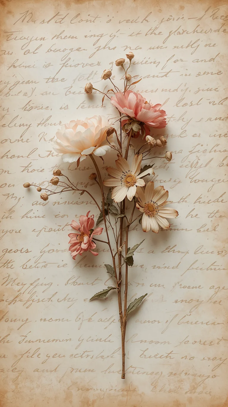 vintage floral wallpapers for phone pressed dried flowers