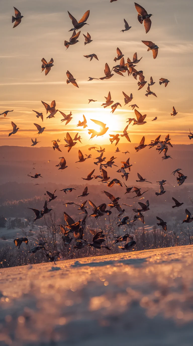 bird-migration-wallpapers-swallow-sunset-flight-phone