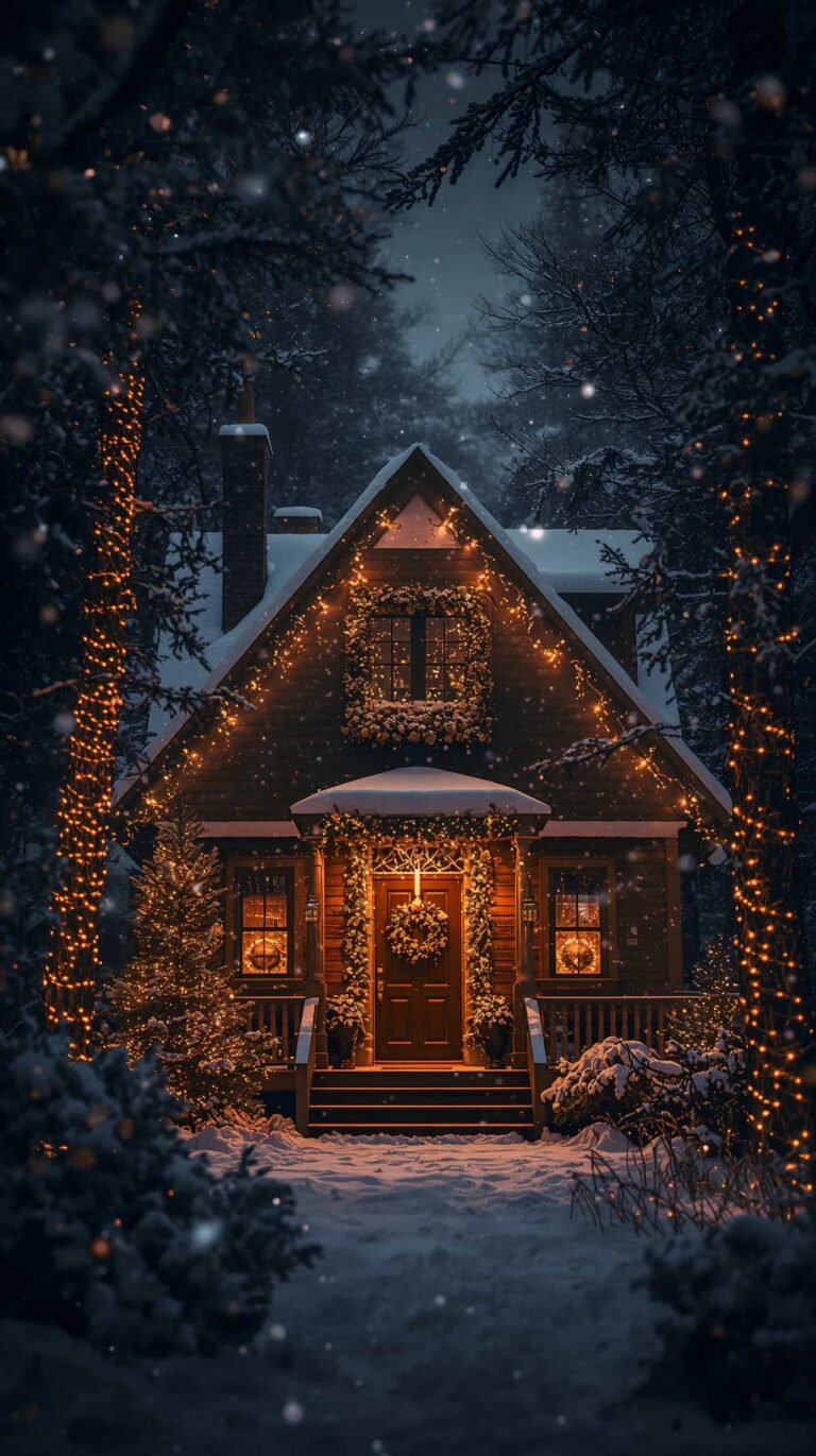 black-christmas-wallpapers-cozy-forest-cabin-phone
