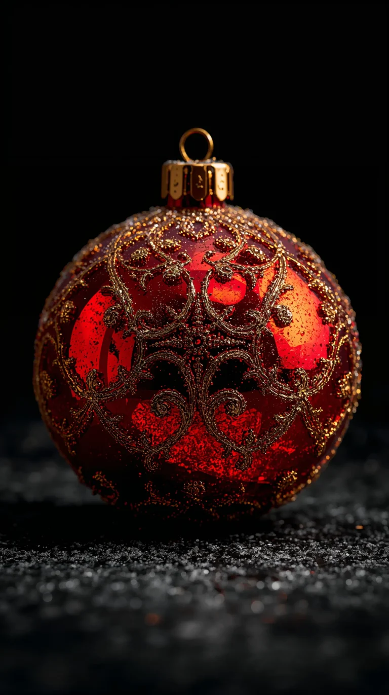 black-christmas-wallpapers-red-bauble-premium-phone