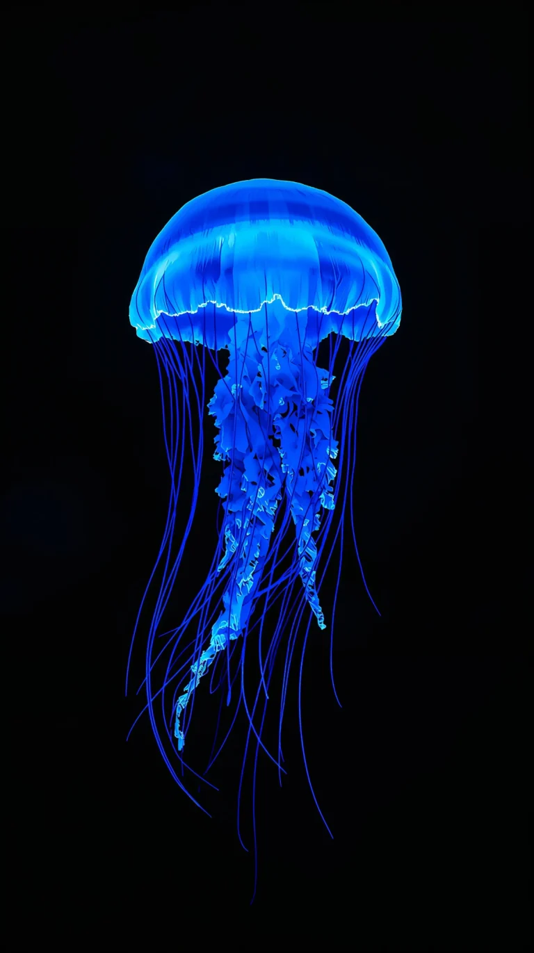 black-neon-wallpapers-neon-jellyfish-blue-phone