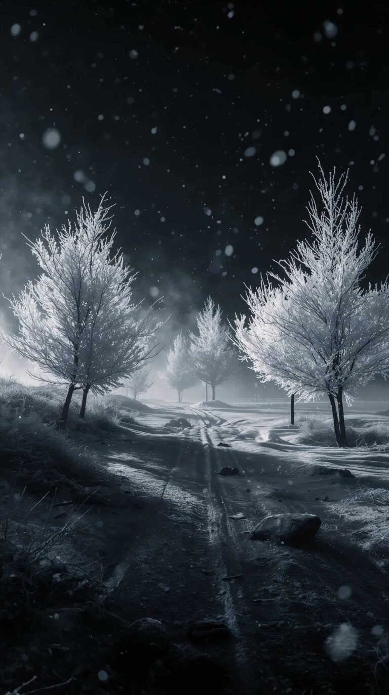 black-winter-wallpapers-frozen-pine-tree-under-moonlight-phone