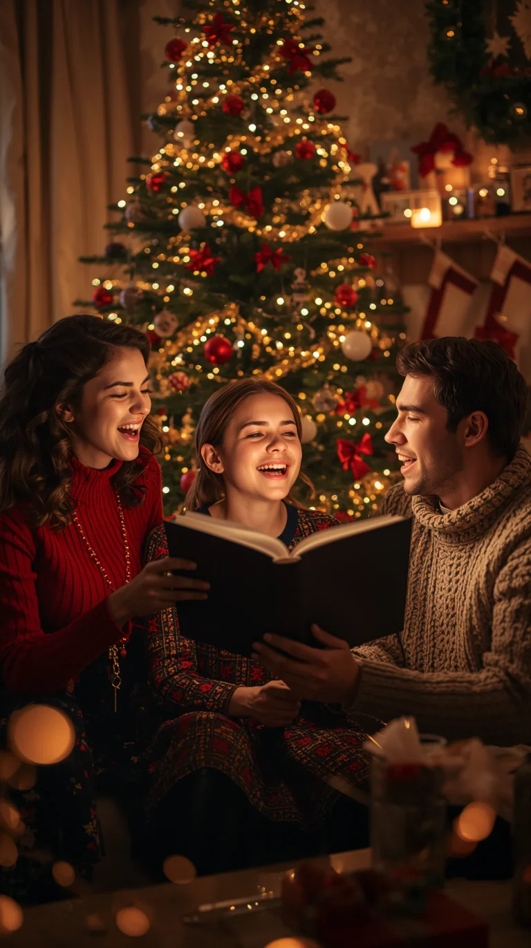 christmas-lights-wallpapers-family-singing-around-tree-view-phone