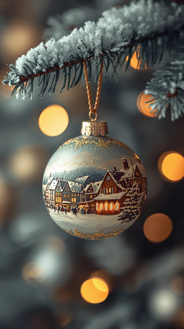 christmas-ornament-wallpapers-painted-christmas-village-bauble-phone