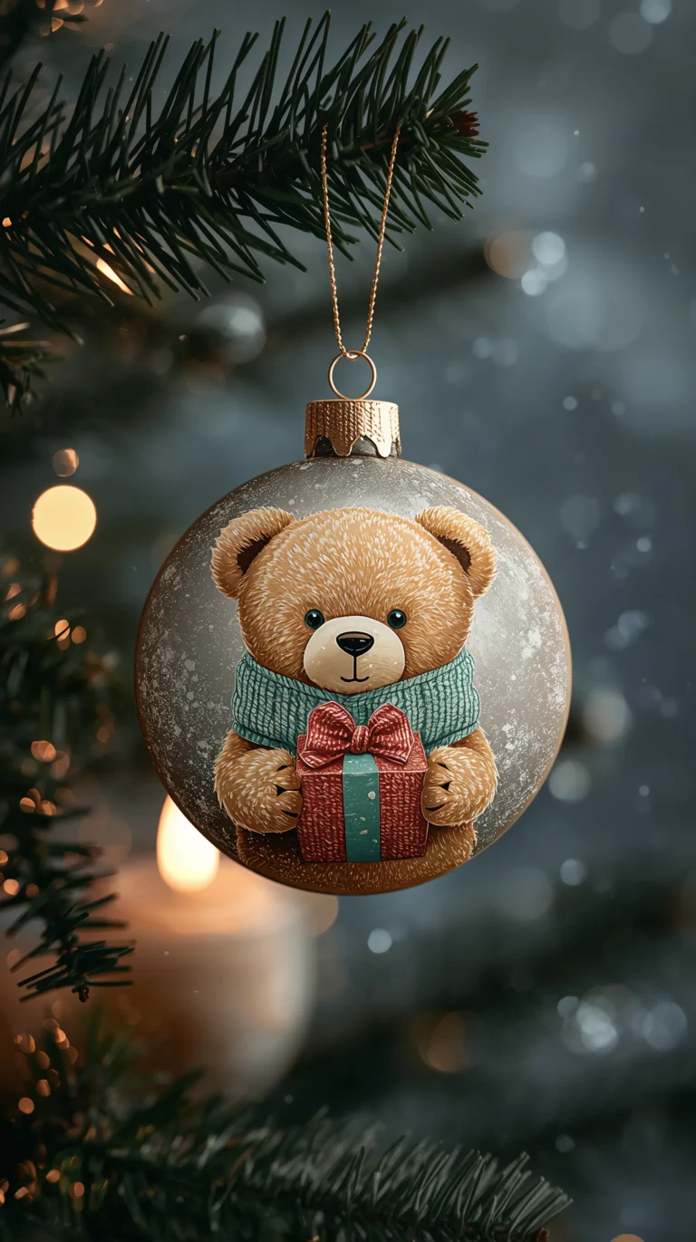 christmas-ornament-wallpapers-painted-teddy-bear-cozy-bauble-green-phone