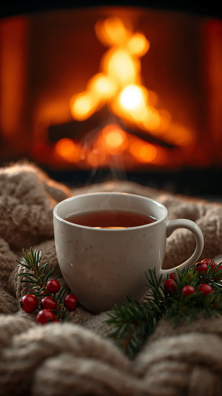 cozy-christmas-wallpapers-fireplace-tea-knitted-blanket-warm-bokeh-coffe