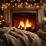 cozy-christmas-wallpapers-fireplace-tea-knitted-blanket-warm-bokeh-cover