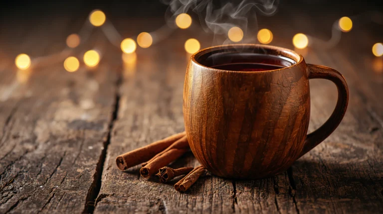 cozy–winter–drinks–mulled–wine–fairylight–macro–laptop