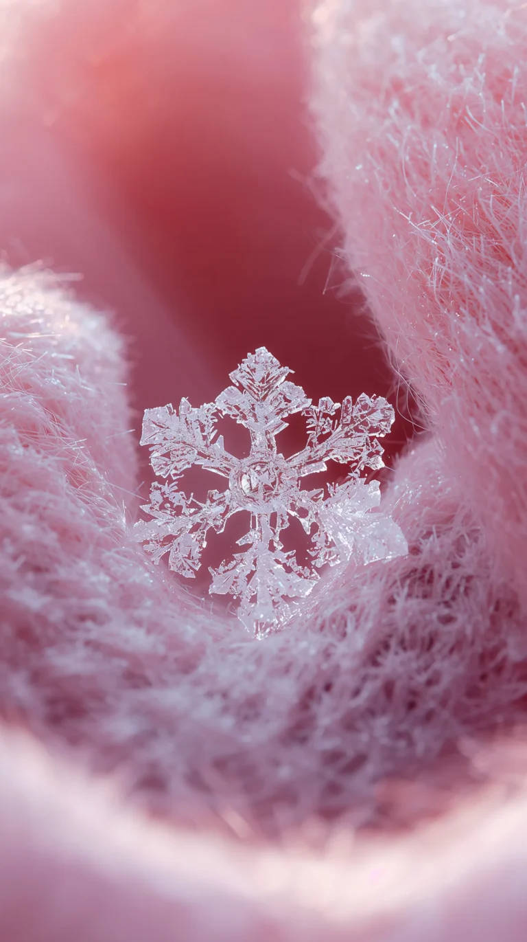 cute-aesthetic-wallpapers-for-iPhone_snowflake-on-mitten-macro-pink