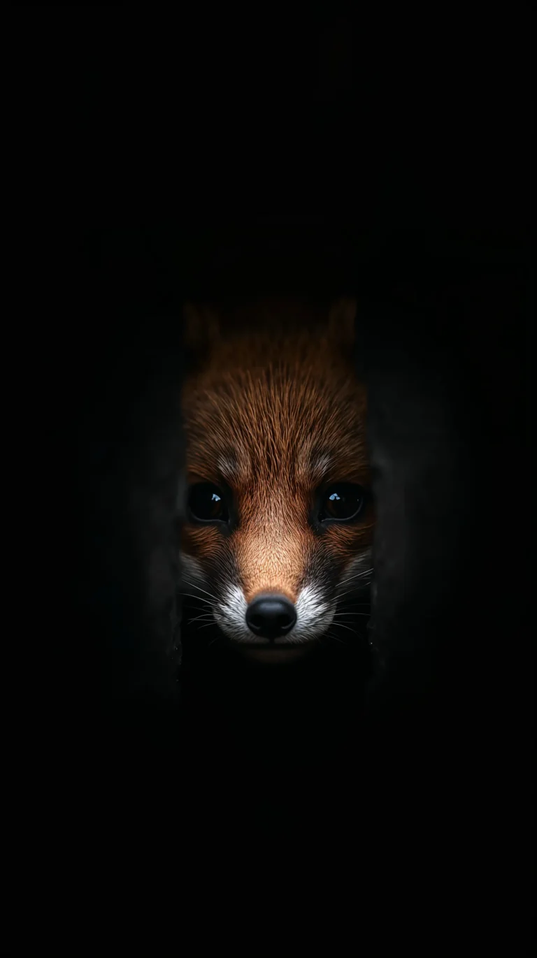 cute-black-wallpapers-fox-side-peek-macro-phone