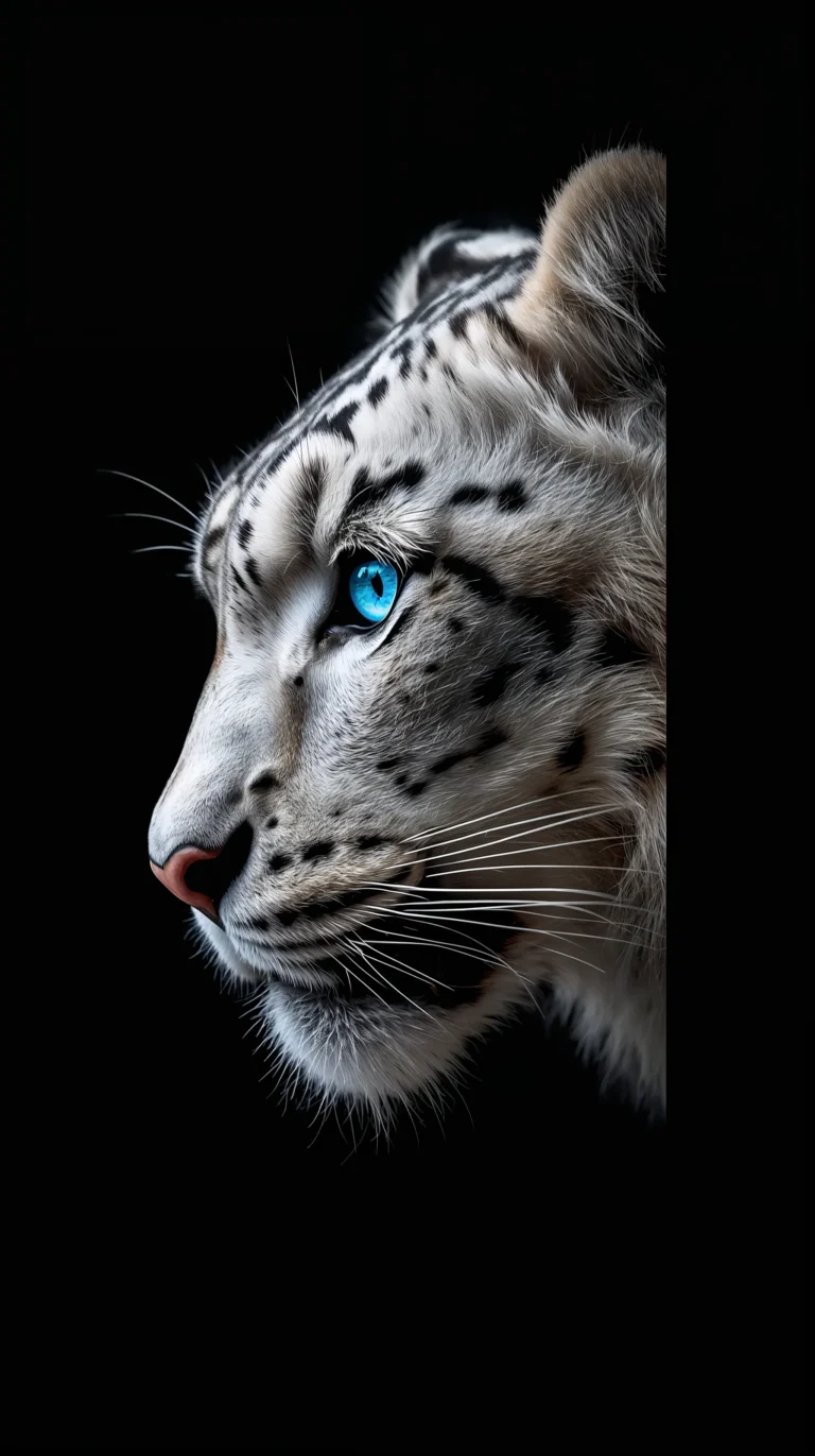 cute-black-wallpapers-white-snow-leopard-side-peek-phone