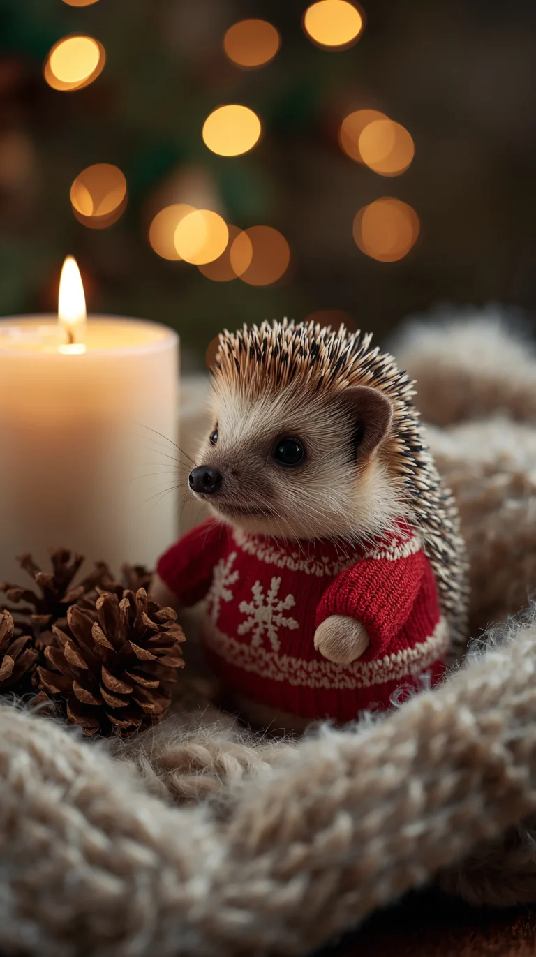 cute-christmas-animal-wallpapers-christmas-hedgehog-sweater-phone