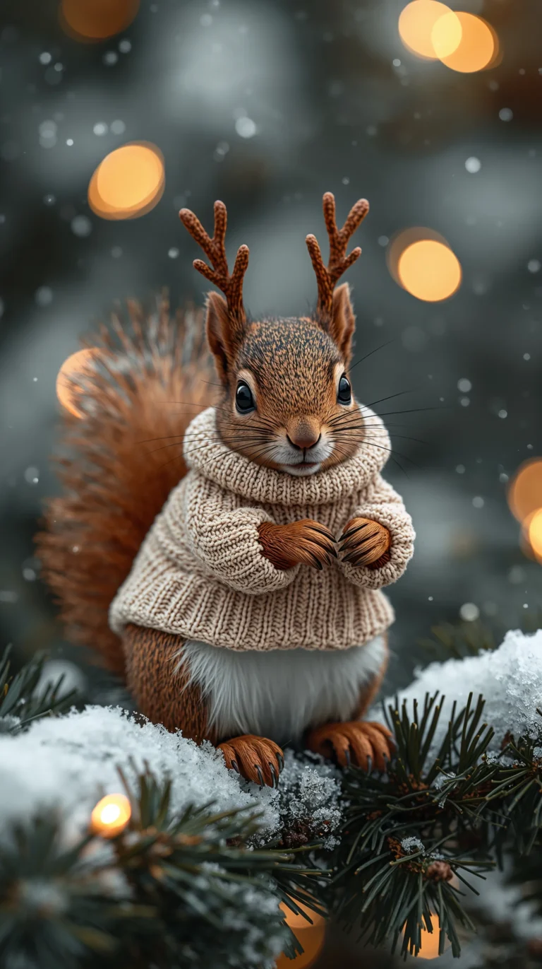 cute-christmas-animal-wallpapers-reindeer-squirrel-cozy-phone