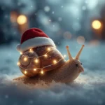 cute-christmas-animal-wallpapers-santa-snail-fairy-lights-cover