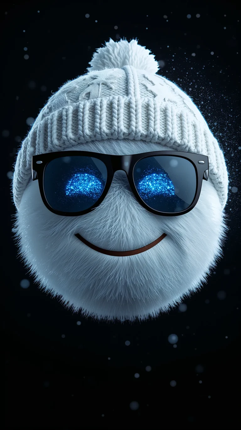 cute-emoji-winter-wallpaper-white-plush-smiling-with-sunglass-phone
