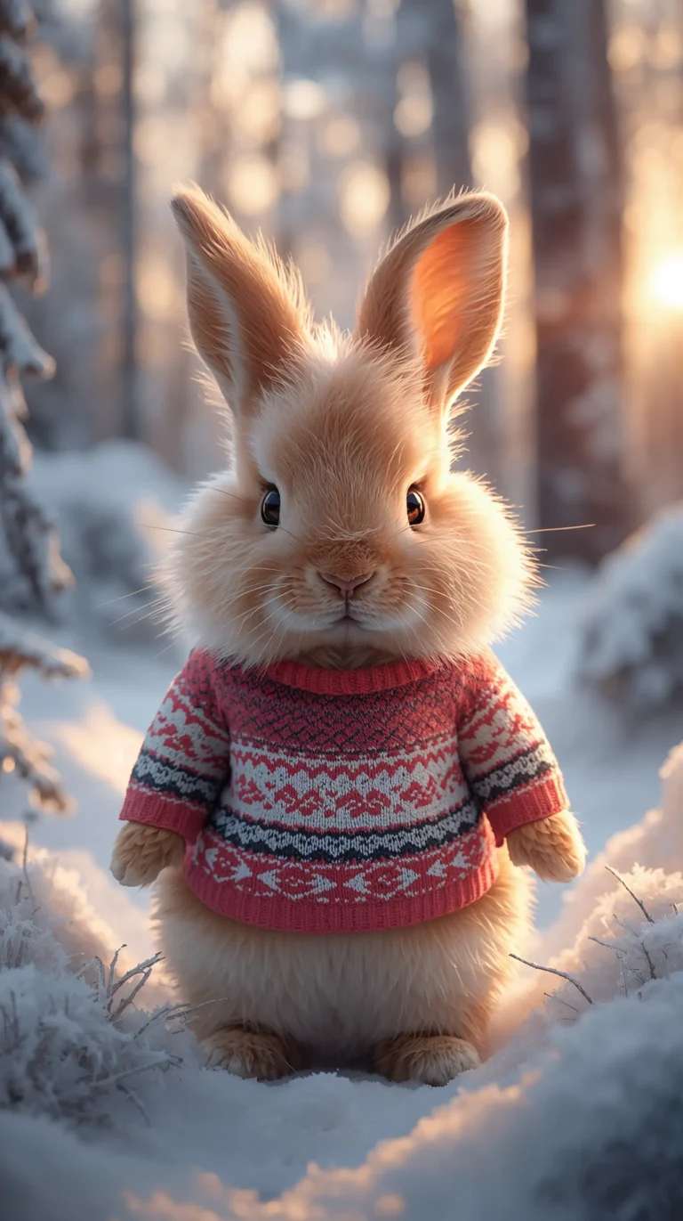 cute-winter-animal-wallpapers-bunny-nordic-sweater-phone