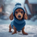 cute-winter-animal-wallpapers-dachshund-blue-sweater-cover