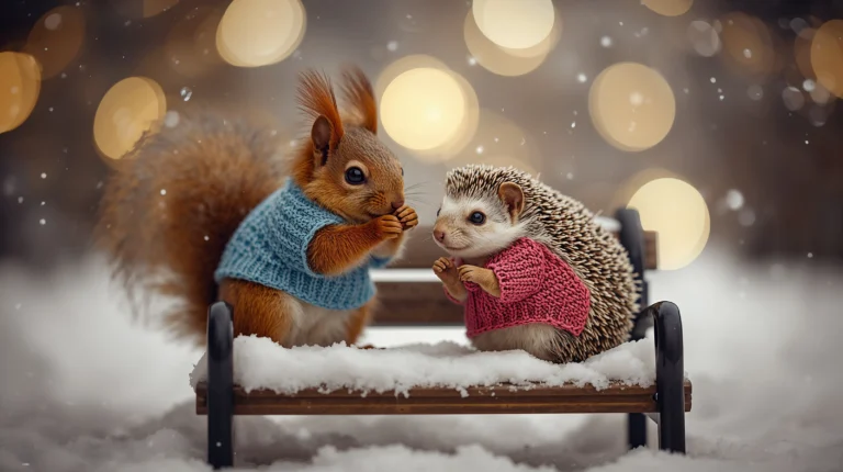 cute-winter-animal-wallpapers-squirrel-hedgehog-best-friends-laptop