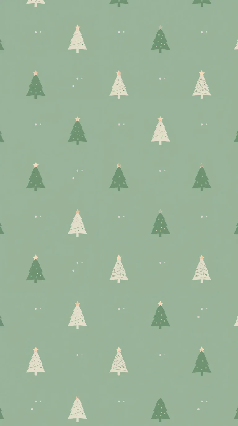 minimal-christmas-icons-wallpapers-green-tree-pattern-phone