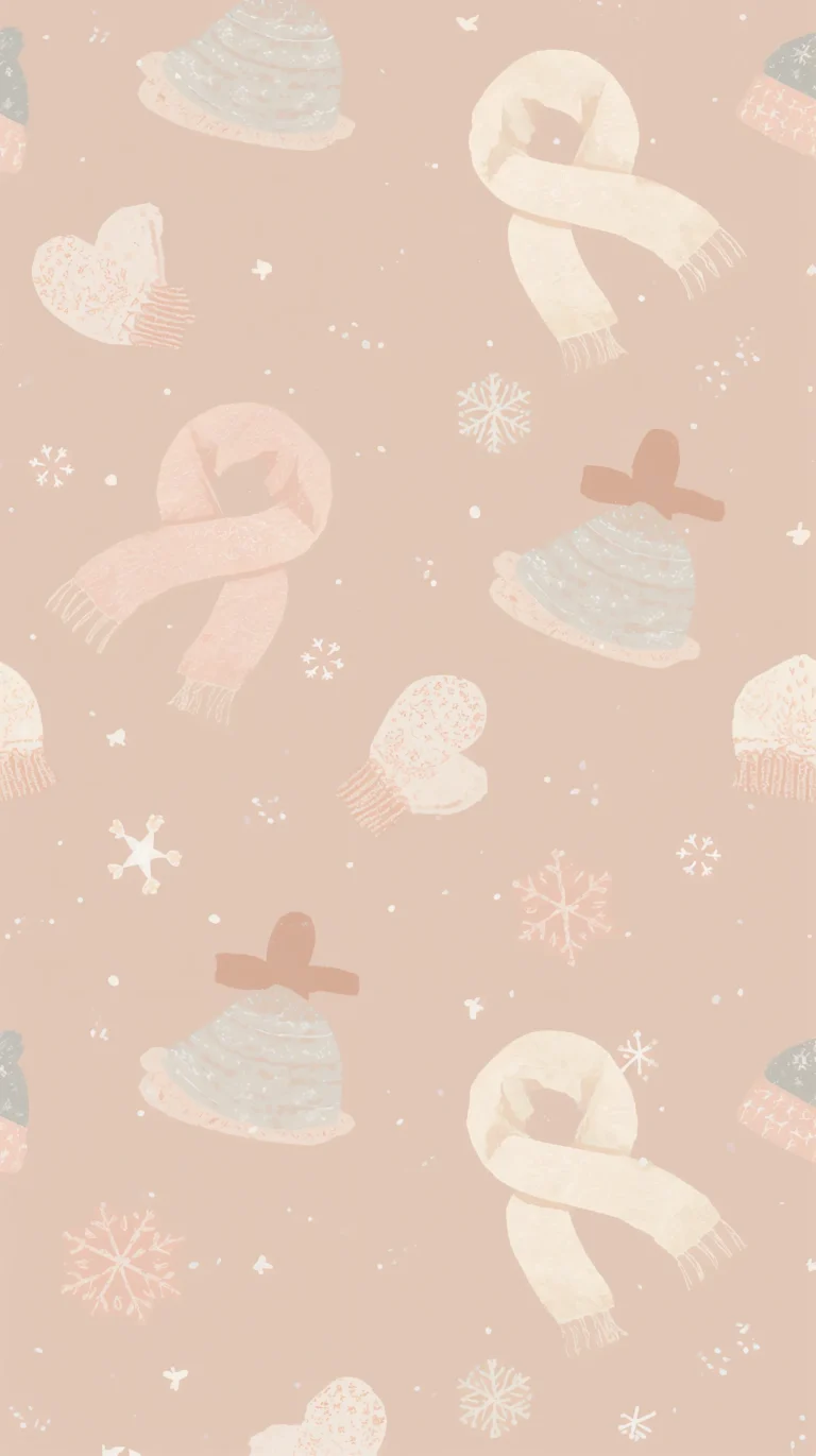 minimal-christmas-icons-wallpapers-scarf-mitten-design-phone