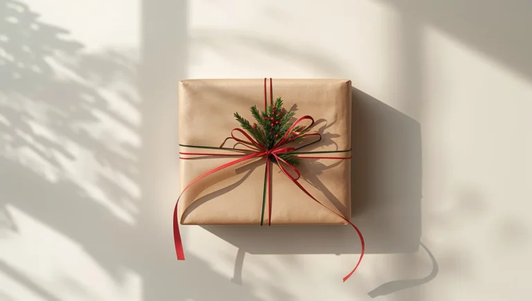 minimal-christmas-wallpapers-kraft-gift-red-green-ribbon-ipad