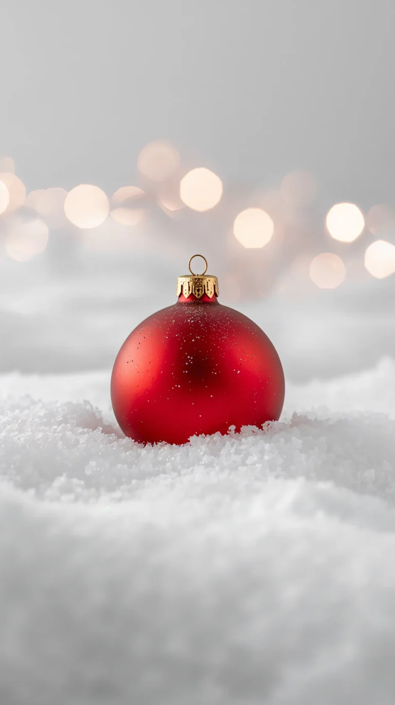 minimal-christmas-wallpapers-red-ornament-snowy-bg-phone