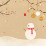 neutral-winter-wallpapers-beige-minimal-snowman-red-striped-scarf-cover