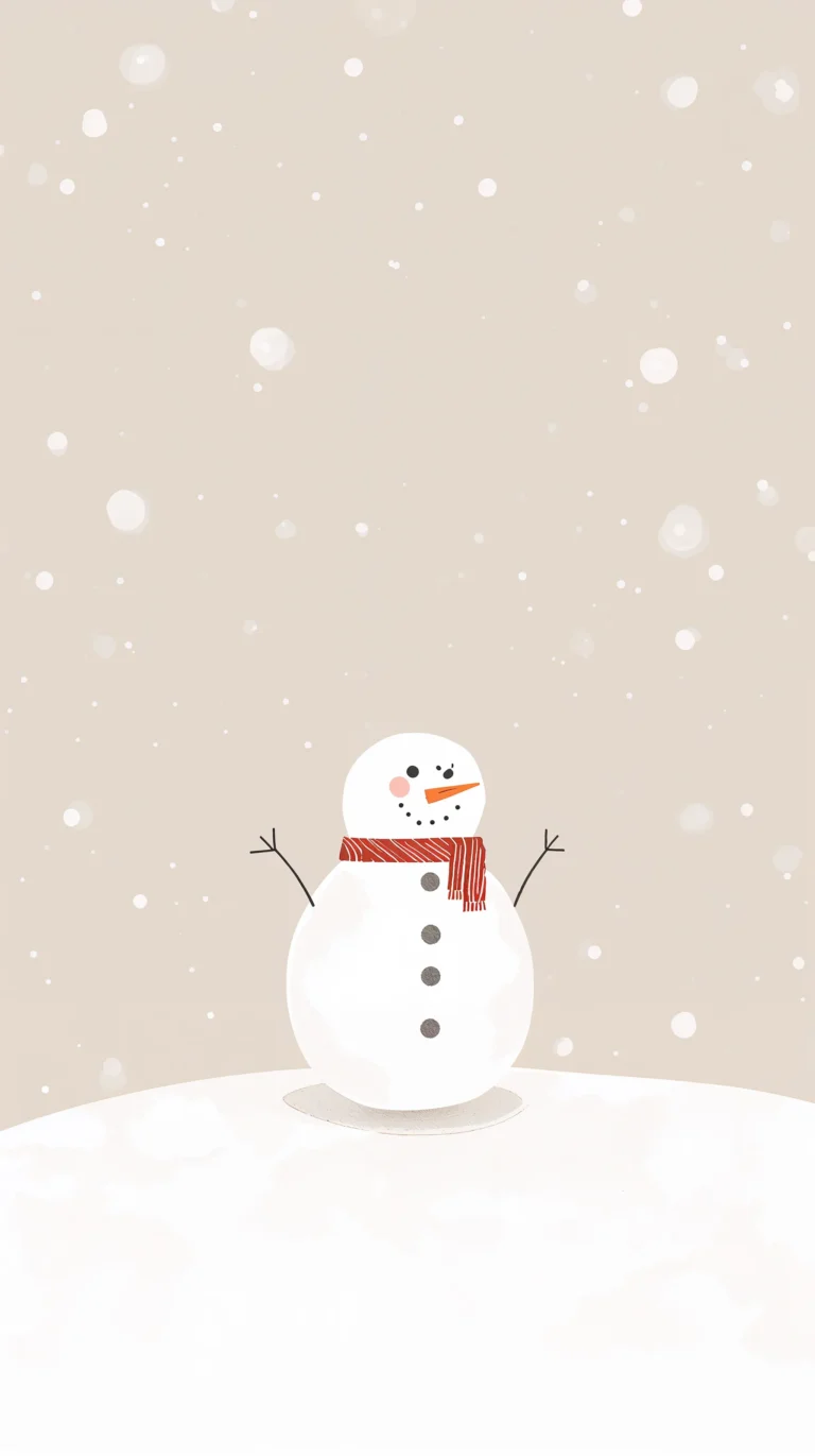 neutral-winter-wallpapers-christmas-decor-snowman-minimal-beige