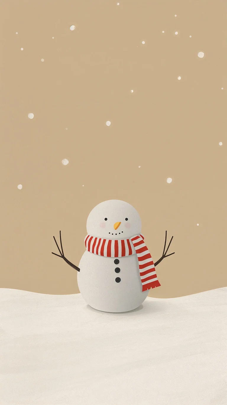 neutral-winter-wallpapers-christmas-decor-snowman-minimal-brown